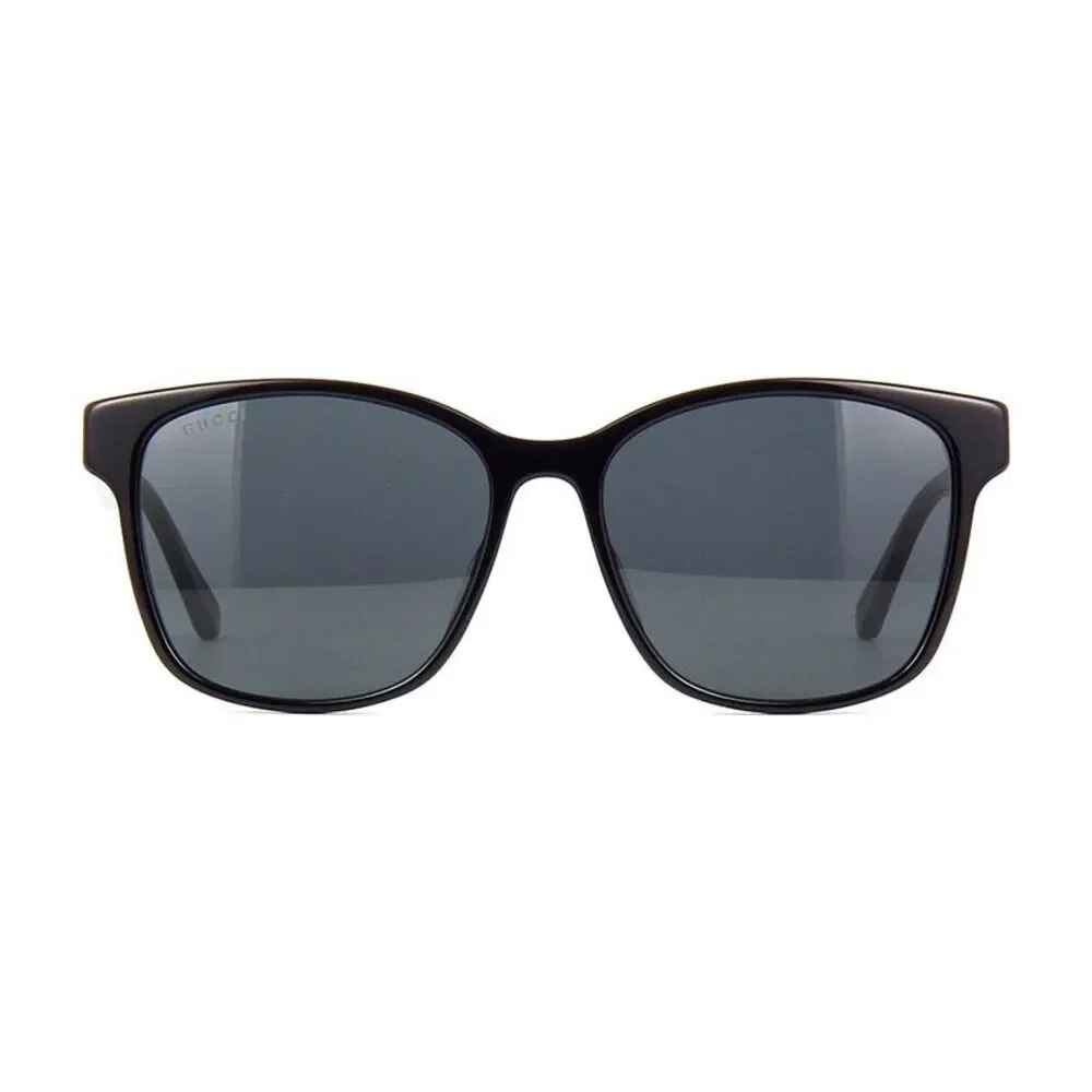 Gucci Sunglasses Square Full Rim, Black Frame and Grey Lens GG0417SK001